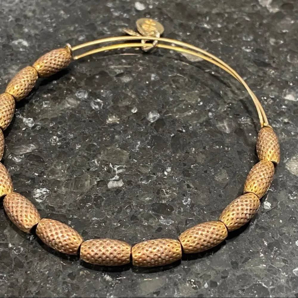 Alex &‎ Ani Gold tone Bangle Beaded Stack Bracelet